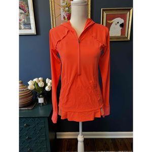 Lululemon Womens Orange Long Sleeve Zip-Up Hooded Activewear Jacket Size 4